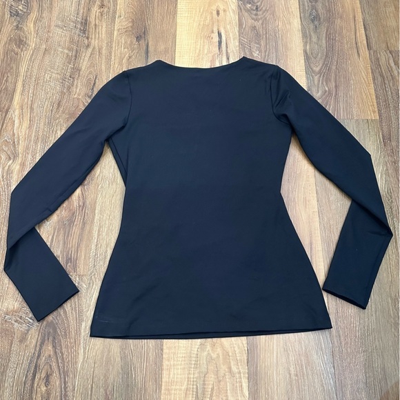 Susana Monaco Angle Cutout Long Sleeve Black Top size S - Picture 4 of 7